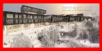 Now as December is here, we want to wish all of you who we have collaborated with during the year, a Merry Christmas with a winter scene from the planned life science building in Gaustadbekkdalen!