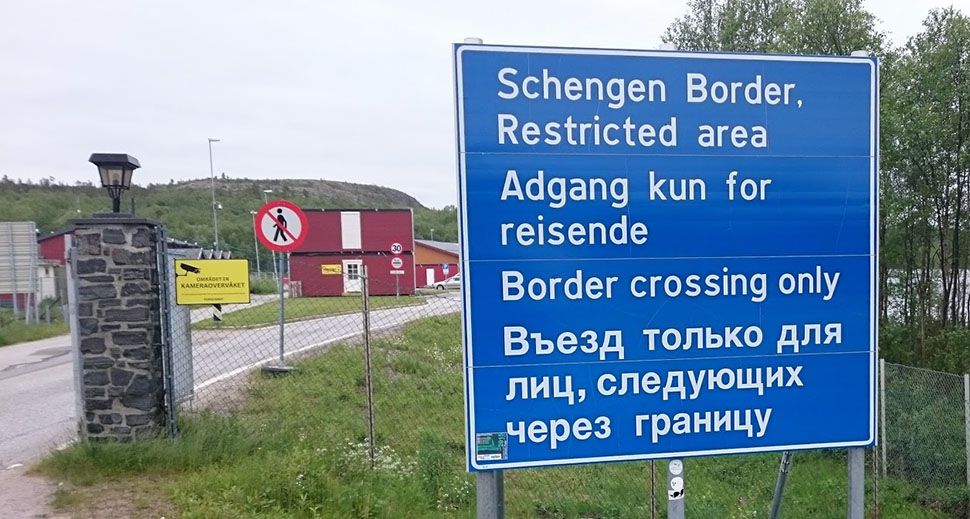Border crossing only it says on a sign in many different languages.
