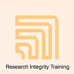 Graphical element with "Research Integrity Training" in print