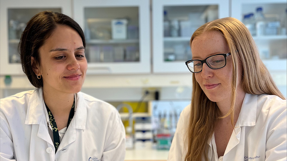 Image of the two researchers in the lab