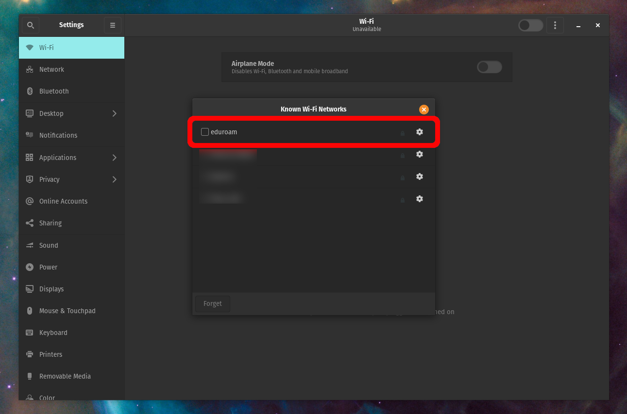 The wireless network name marked