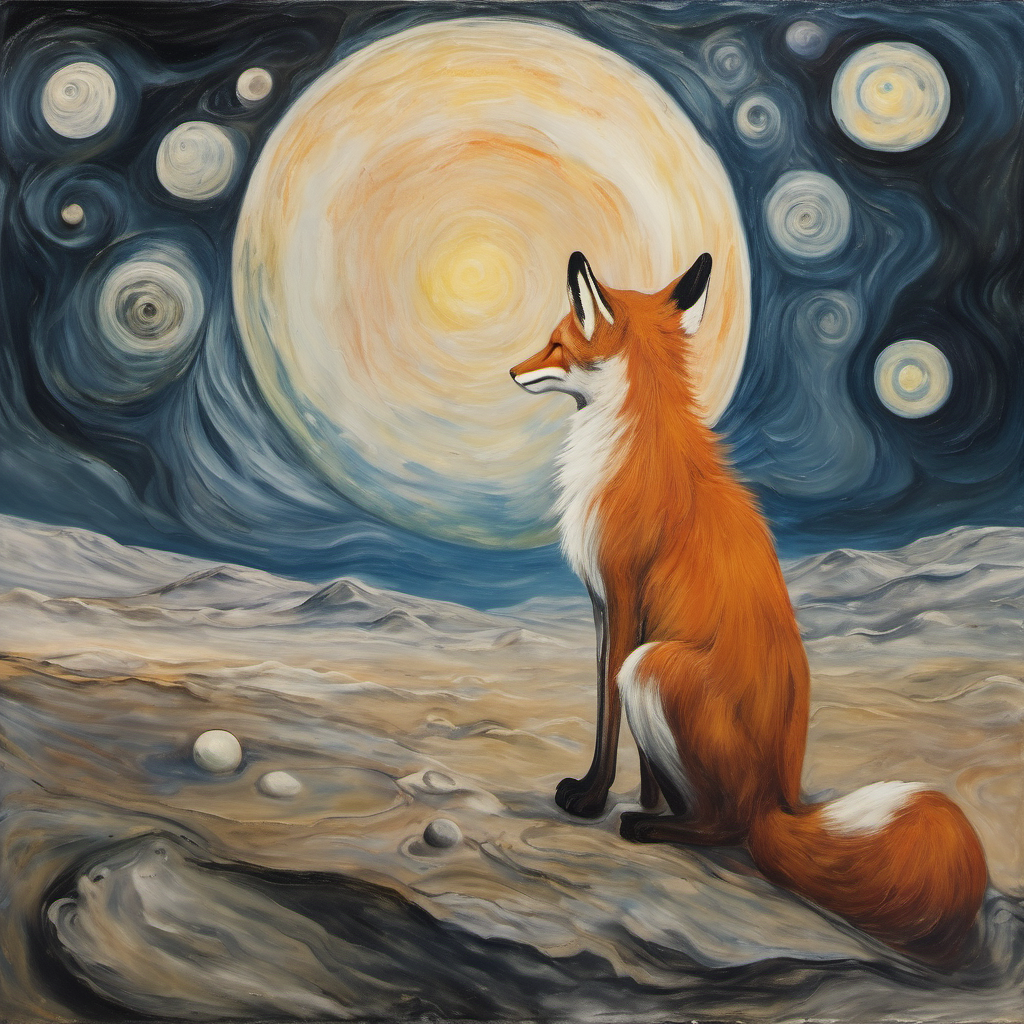Slightly meta van Gogh impression of Fox - courtesy of Stable Diffusion ran on Fox through ondemand.educloud.no.