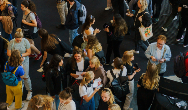 Students visiting a fair