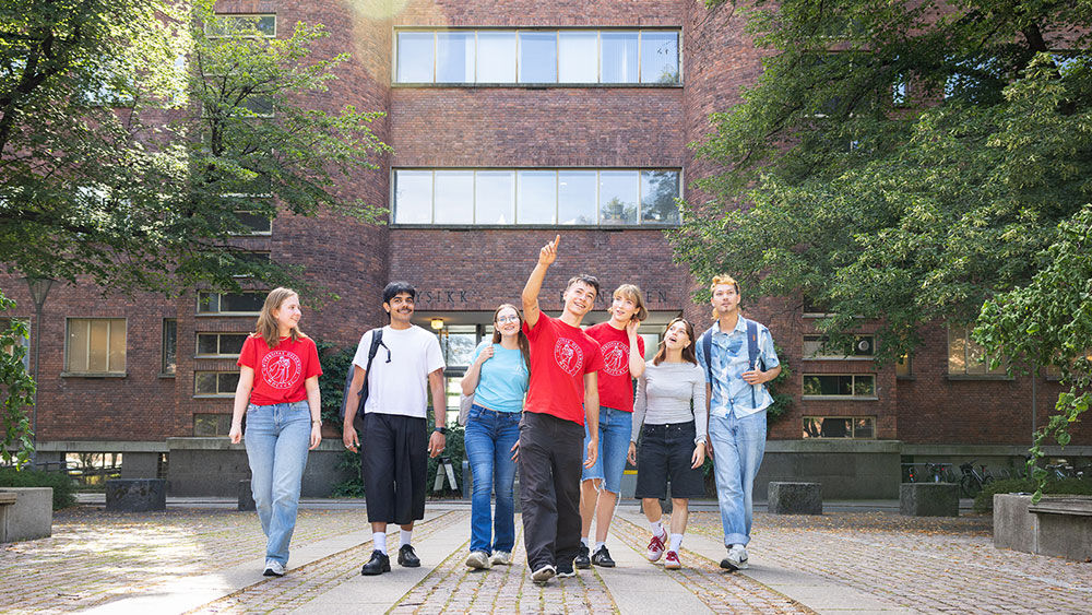 Group of students outside on Campus Blindern