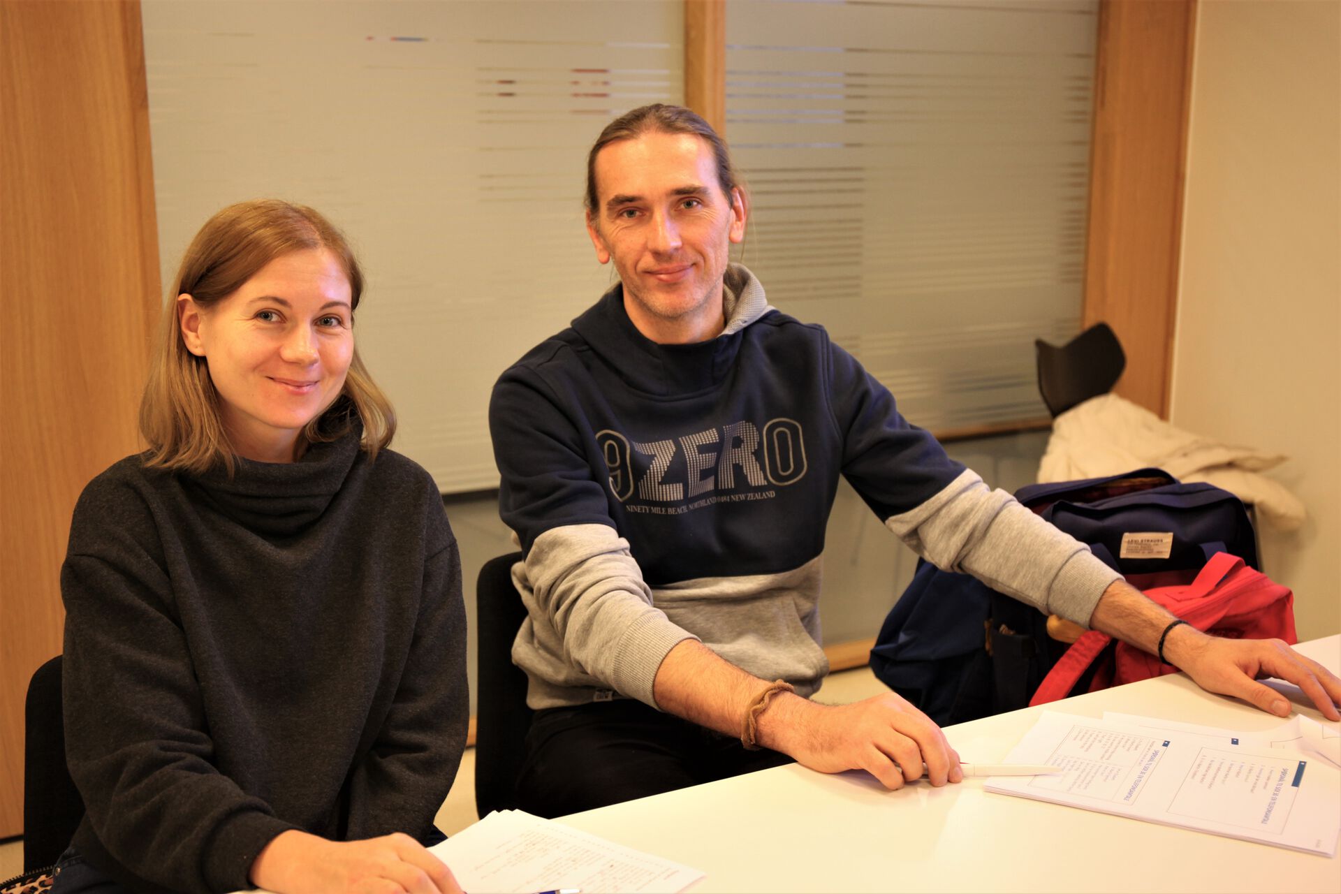 Ivan and Kateryna are attending a Norwegian course for refugees