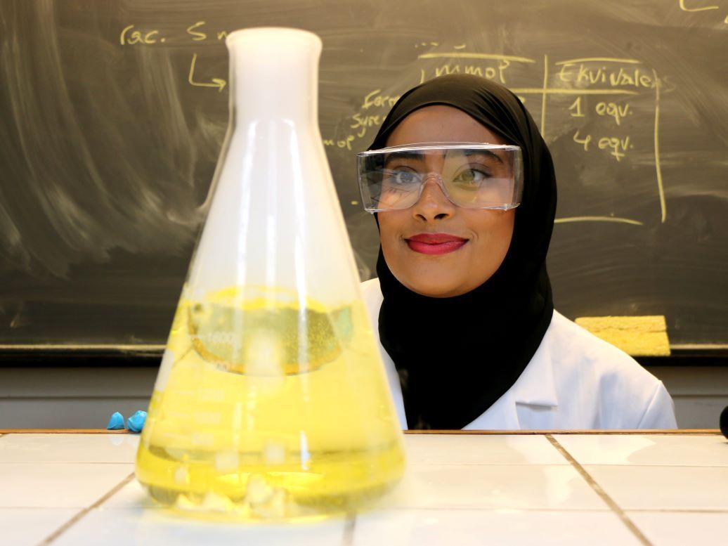 Student on chemistry lab