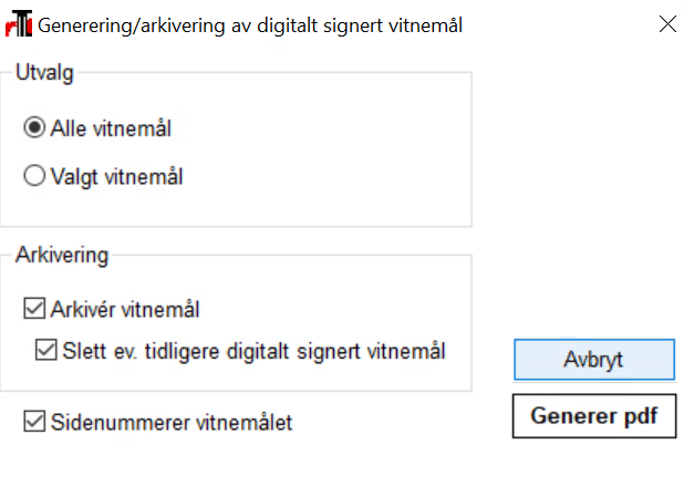Generering-arkivering av digitalt vitnemål