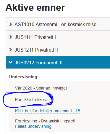 Bilde fra Studentweb