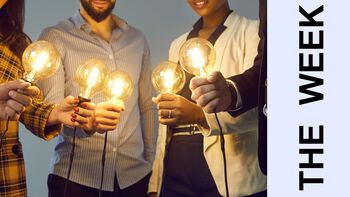 Picture of four people holding light bulbs