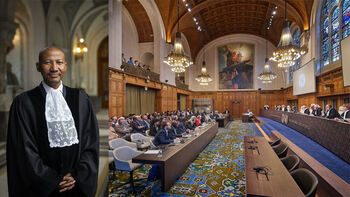 Picture of Judge Dire Tladi and the court
