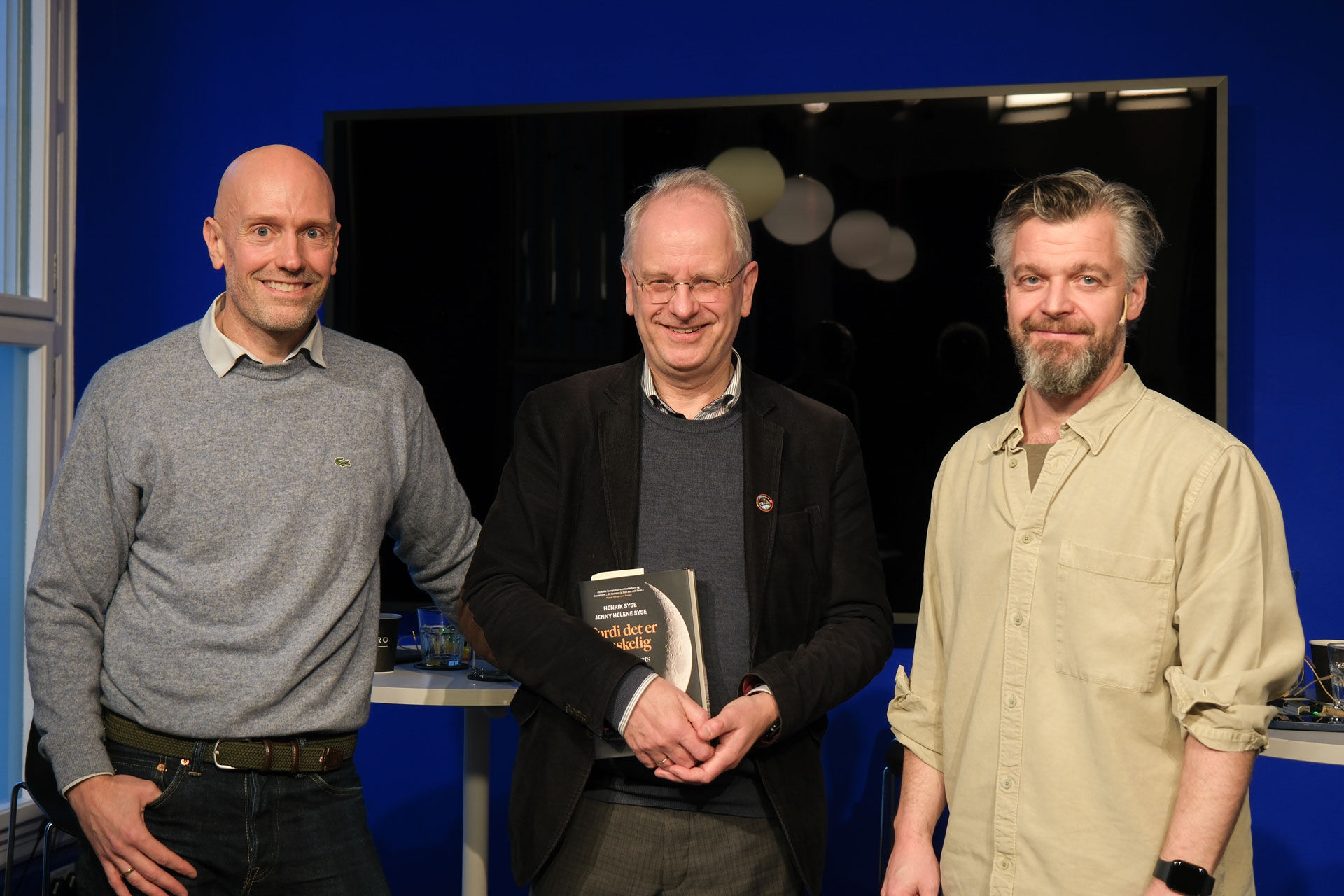 Gruppebilde av Henrik Skaug Sætra, Henrik Syse og Arild Blokvist.