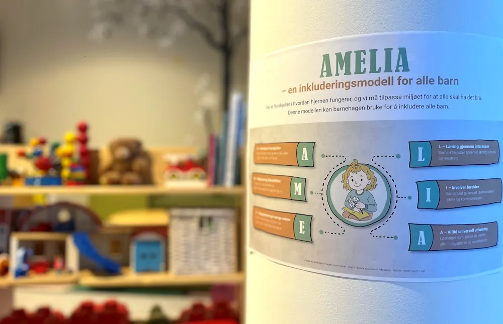 Bilde av AMELIA, en inkluderingsmodell for barn.