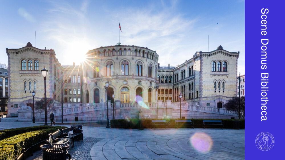 Bildet viser Stortinget fra utsiden. 