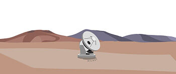 Illustration of landscape with satellite