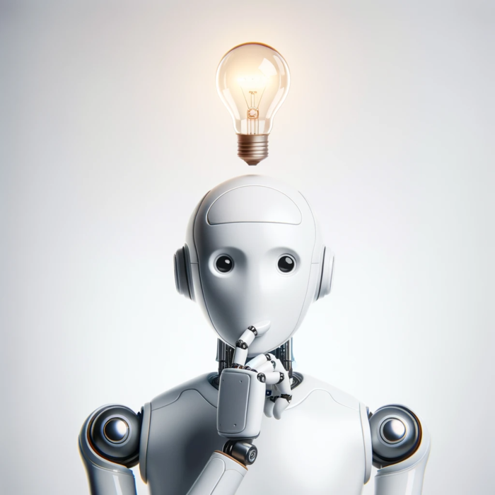 Bilde av robot som får en lys ide.