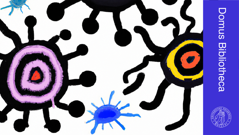 Virus i mange farger malt i Picasso-stil