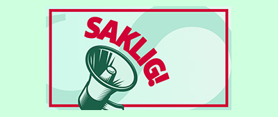 Ropert på grønn bakrgunn med "Saklig" i tekst