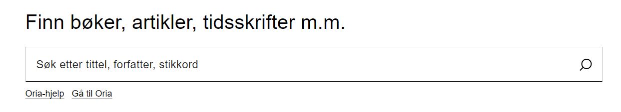 Bilde av en søkeboks i universitetets bibliotek