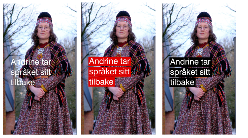Tre ulike varianter av en thumbnail
