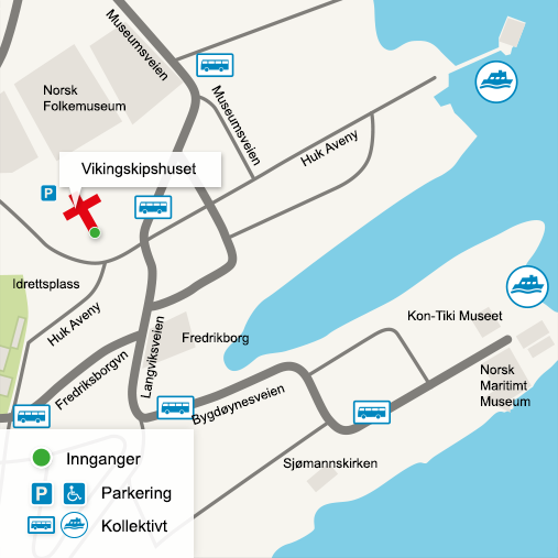Kart over Vikingskipshuset