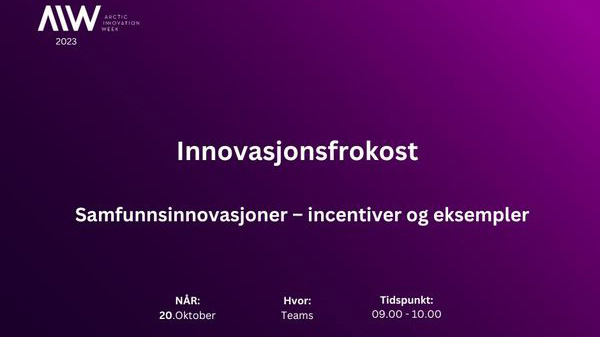Banner for arrangementet på lilla bakgrunn