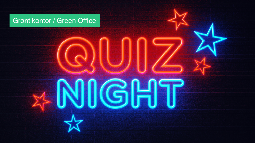 Et neonskilt der det står "Quiz Night".