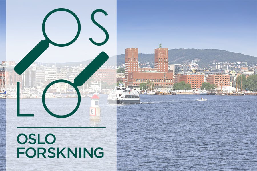 illustrasjon av Oslo rådhus med logoen til Osloforskning over bildet