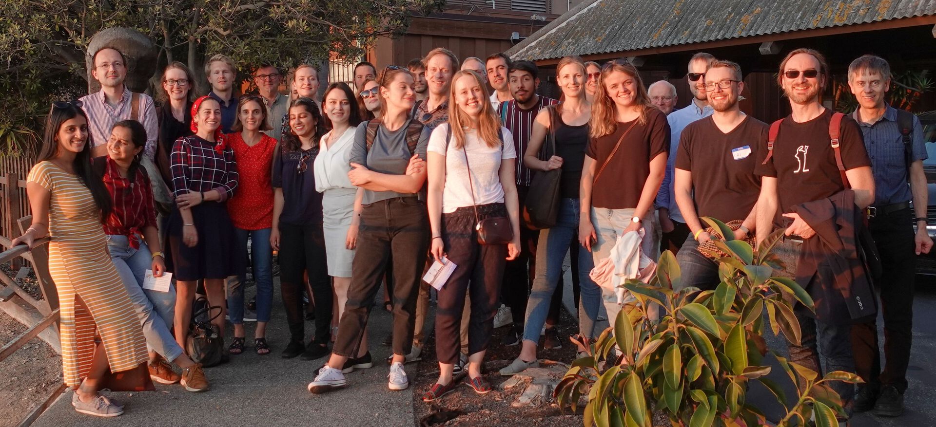 Many of the workshop participants gathered to see the sunset in the Berkeley marina before the final workshop dinner.