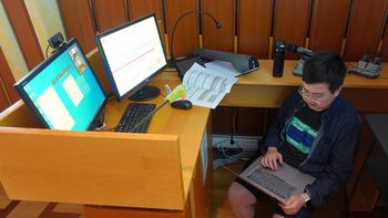 Computer ,Personal computer ,Table ,Computer keyboard ,Computer monitor.
