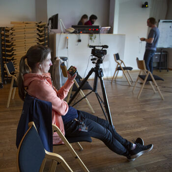 Joint ,Jeans ,Furniture ,Videographer ,Tripod.