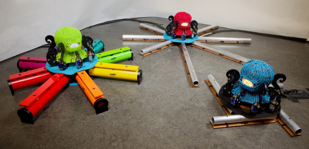 Three robots on the floor