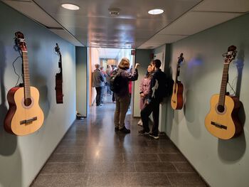 Musical instrument ,Guitar ,Building ,Art ,String instrument.