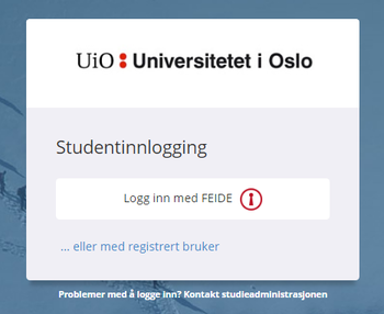 Logg på Inspera med ditt UiO brukernavn.
