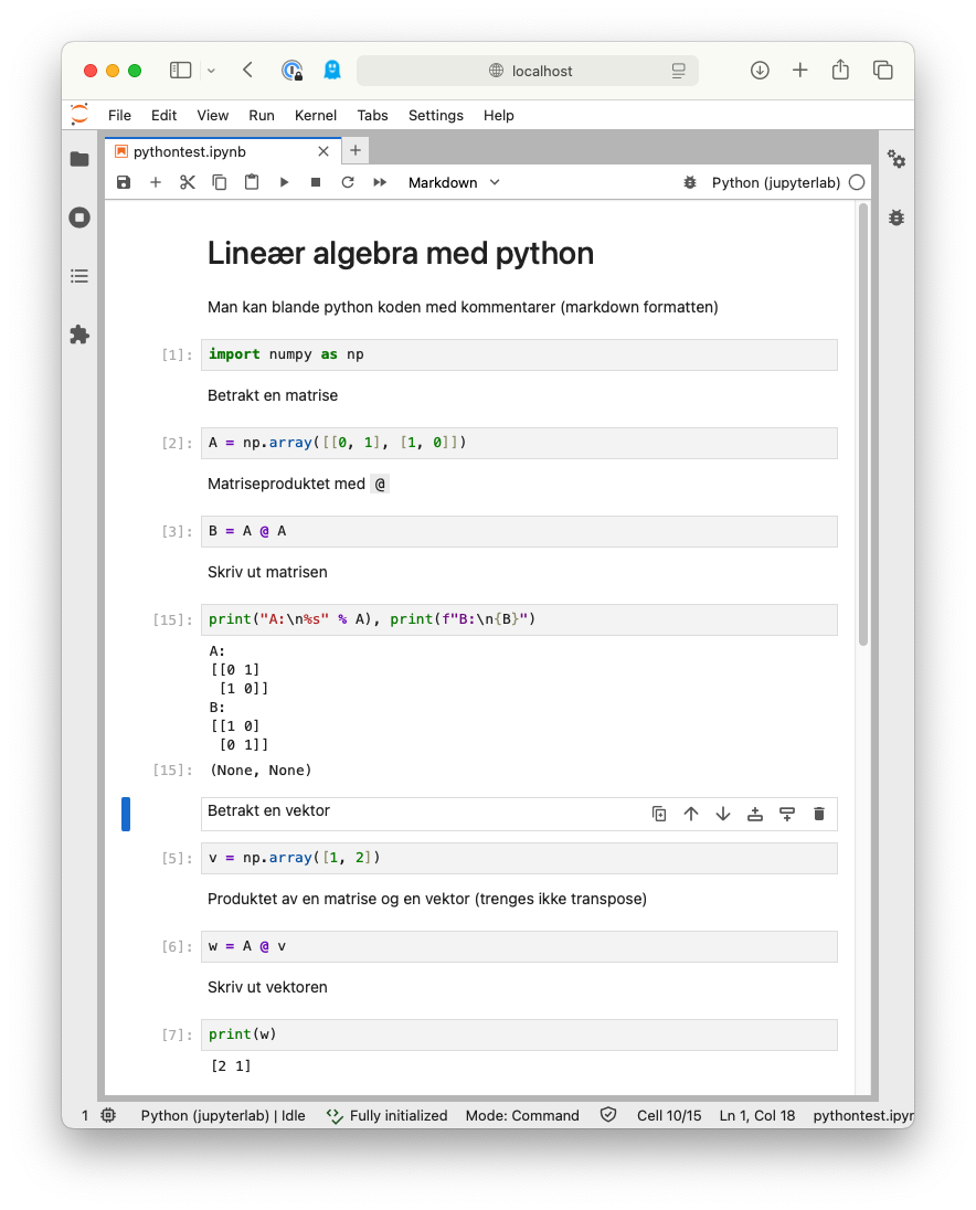 Jupyter notebook screenshot