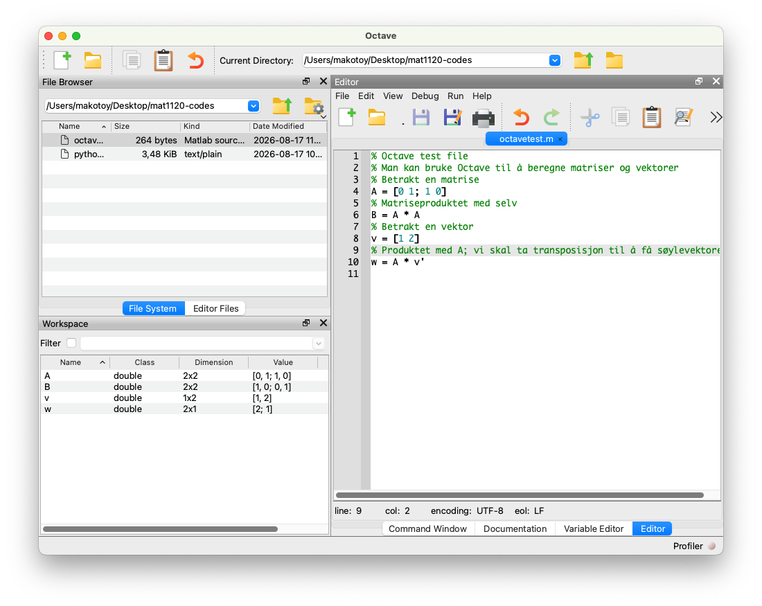 Octave screenshot