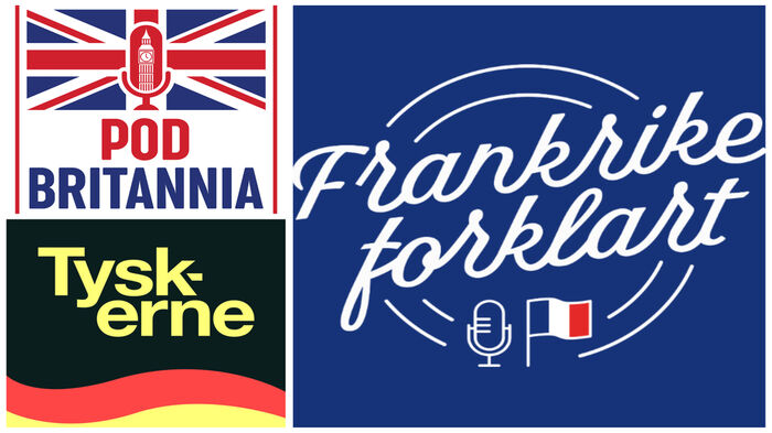 Logoene til podkastene Frankrike forklart, Pod Britannia og Tyskerne