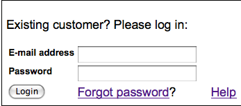 Customer login