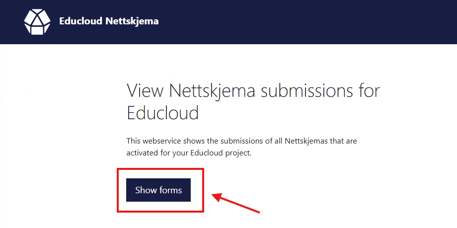 Screenshot of the Show forms button