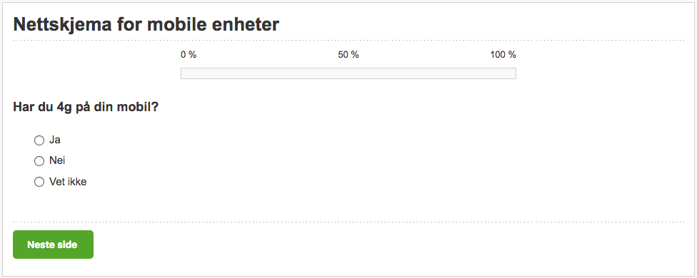 Skjermbilde med progressbar