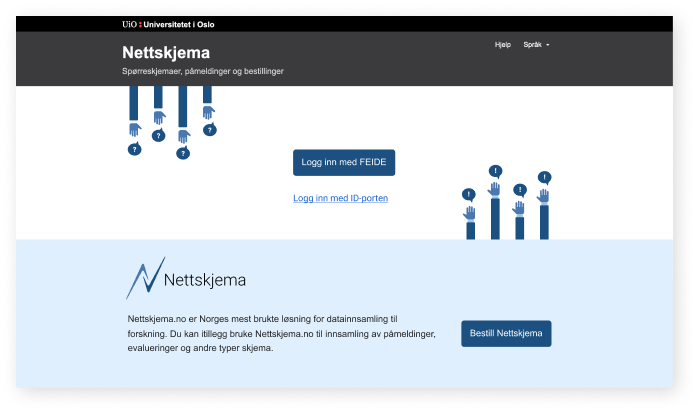 forsiden til nettskjema