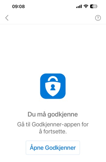 Skjermbilde av oppsett av Outlook Mobile - åpne Microsoft Authenticator