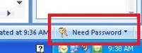 Bildet som viser hvor knappen "Need Password" ligger