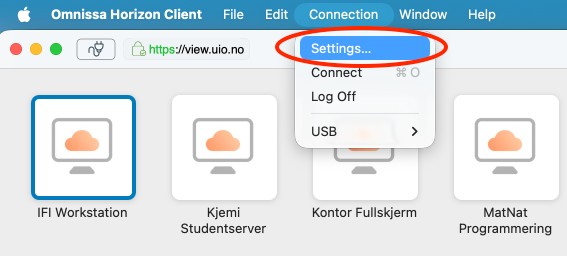 Connections / Settings