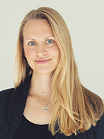 Smiling woman with blonde hair