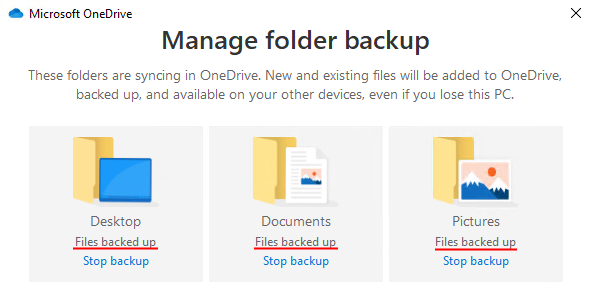 Files backed up