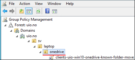 OneDrive-OU under enhet:laptop