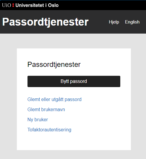 UiOs passordtjeneste