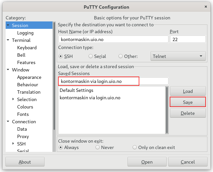 Lagre Putty sesjon
